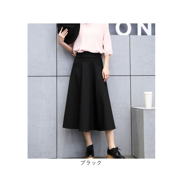 ミモレ丈 フレア スカート ハイウエスト ウエストゴム | BACKYARD FAMILY | 詳細画像12 