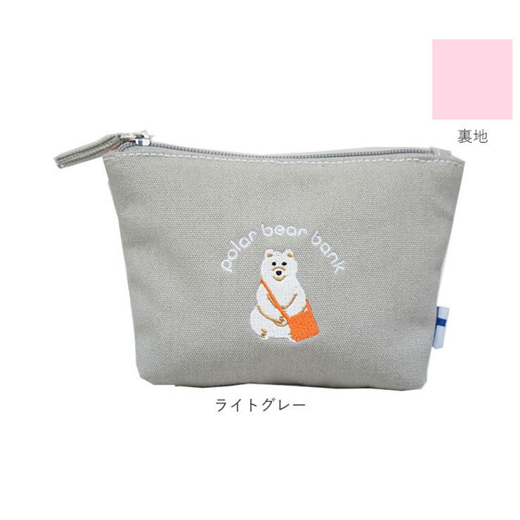 全国総量無料で ポーラーベアバンク ベアーバッグ刺繍キャンバスポーチ[品番 ポーチ