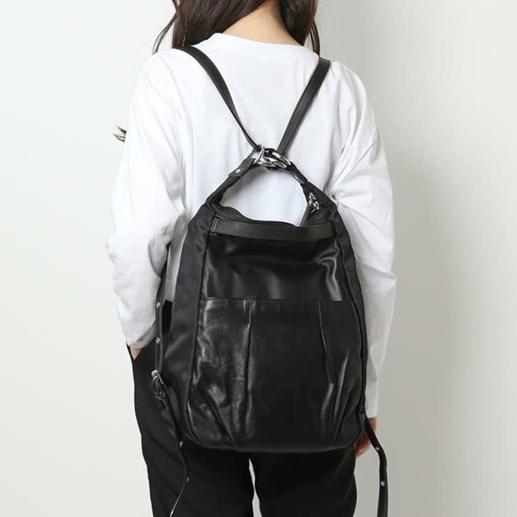 【再出品】たまやん　2way リュック（L）　ハンドメイド florist｜【3WAY/軽量/防水】たまご型ナイロン*ポイントレザー