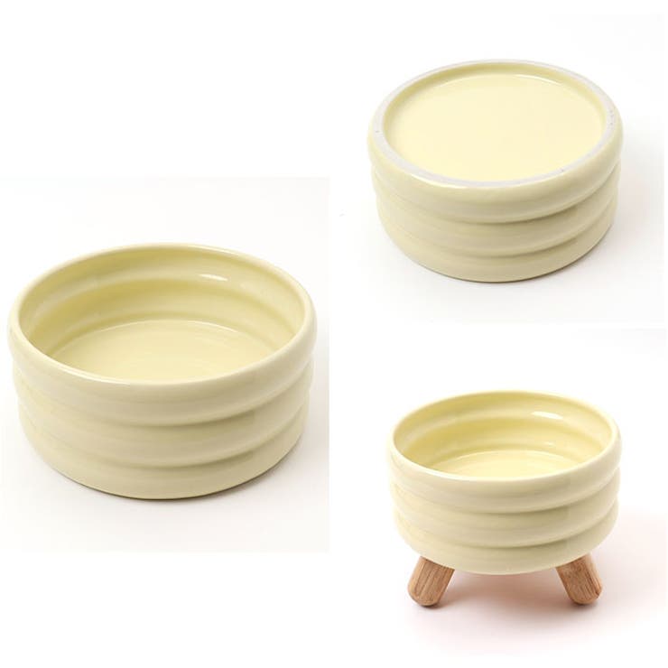 ペット フードボウル 水ボウル 食器台 陶器[品番：BCYW0031260