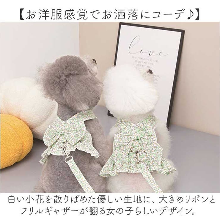 ペット 犬 ハーネス ワンピース 花柄[品番:BCYW0031595 ペット 犬 ハーネス ワンピース 花柄[品番:BCYW0031595