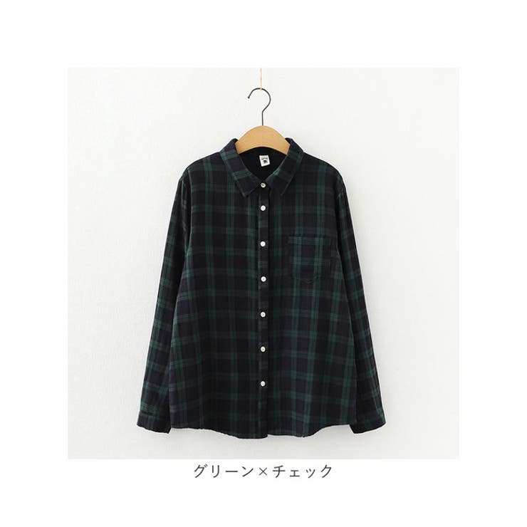 シャツブラウス レディース チェックガーゼコットン[品番