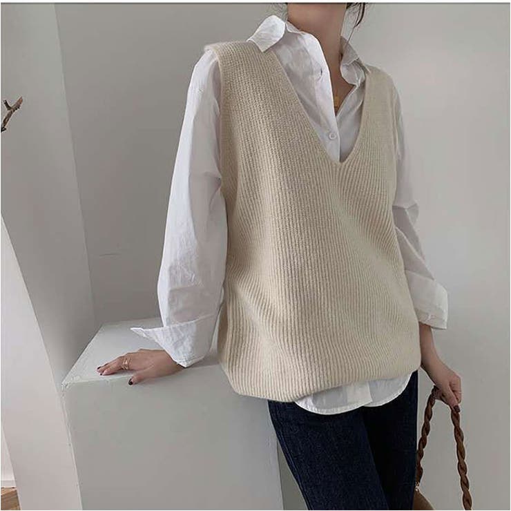 Vネックニットベスト カジュアル mmvnvest27e[品番:BCYW0031612 Vネックニットベスト カジュアル mmvnvest27e[品番:BCYW0031612