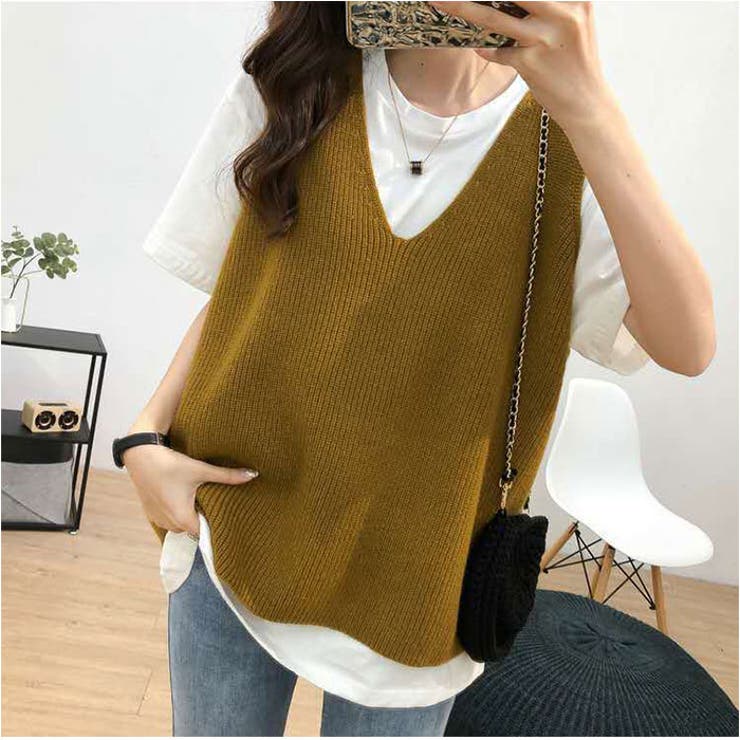 Vネックニットベスト カジュアル mmvnvest27e[品番:BCYW0031612 Vネックニットベスト カジュアル mmvnvest27e[品番:BCYW0031612