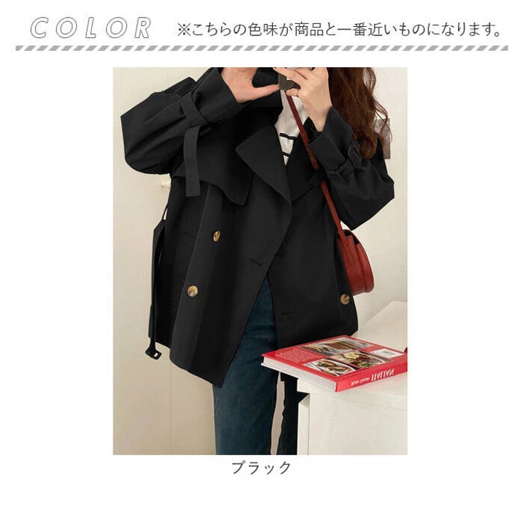 トレンチコート ショート レディース アウター スプリングコート