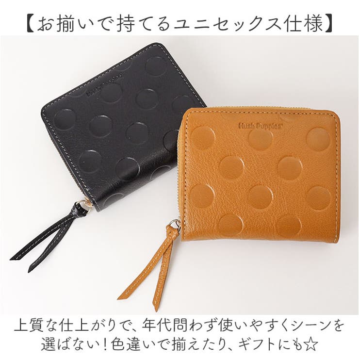 Hush Puppies ラウンドファスナー 二つ折り財布[品番