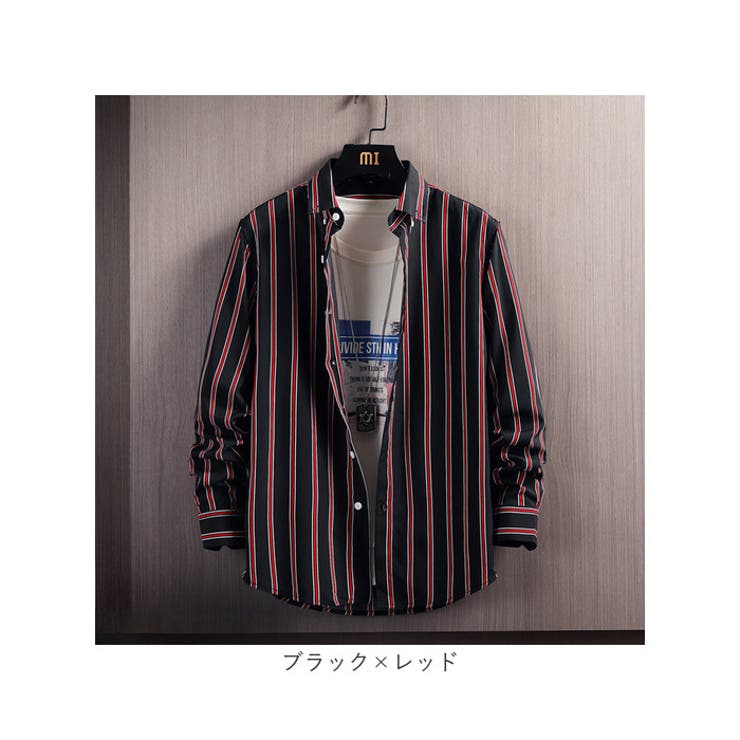 ストライプシャツ メンズ 長袖シャツ[品番:BCYW0031822 ストライプシャツ メンズ 長袖シャツ[品番:BCYW0031822