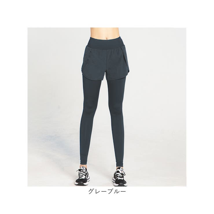 ヨガウェア ショートパンツ付きレギンス[品番：BCYW0031632