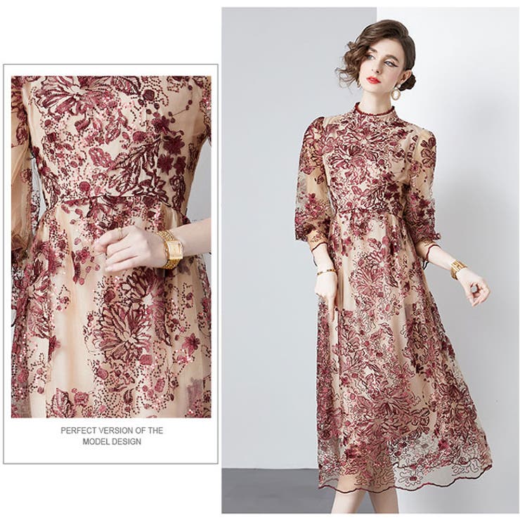 ワンピース パーティードレス ミモレ丈 | BACKYARD FAMILY | 詳細画像14 