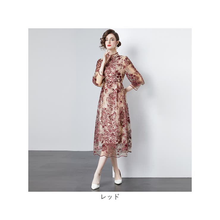 ワンピース パーティードレス ミモレ丈 | BACKYARD FAMILY | 詳細画像17 