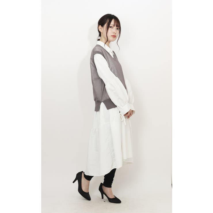 シアーvネックベスト[品番：BCYW0032405]｜BACKYARD FAMILY（バック