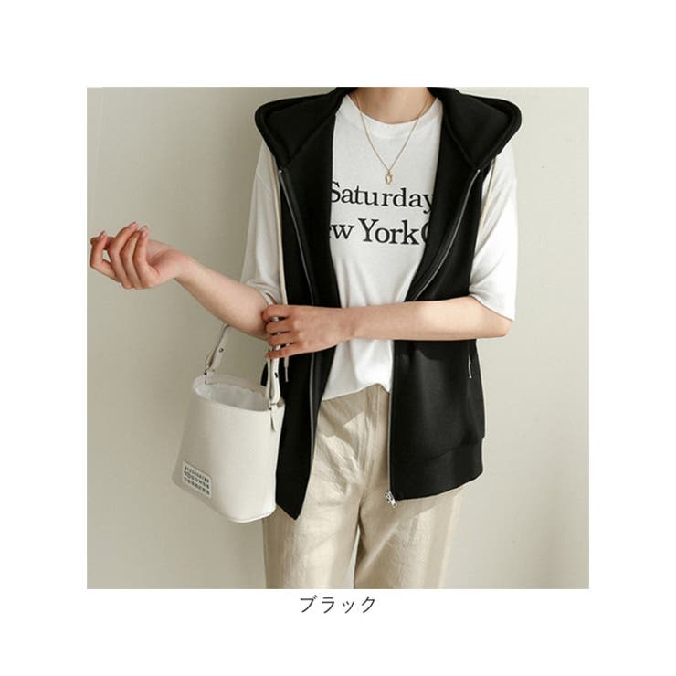 レディース ベスト パーカー 前開き おしゃれ[品番：BCYW0032567