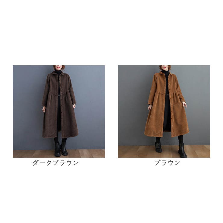 初売りセール コーデュロイ レディース[品番 ロングコート 裏起毛 ジャケット・アウター