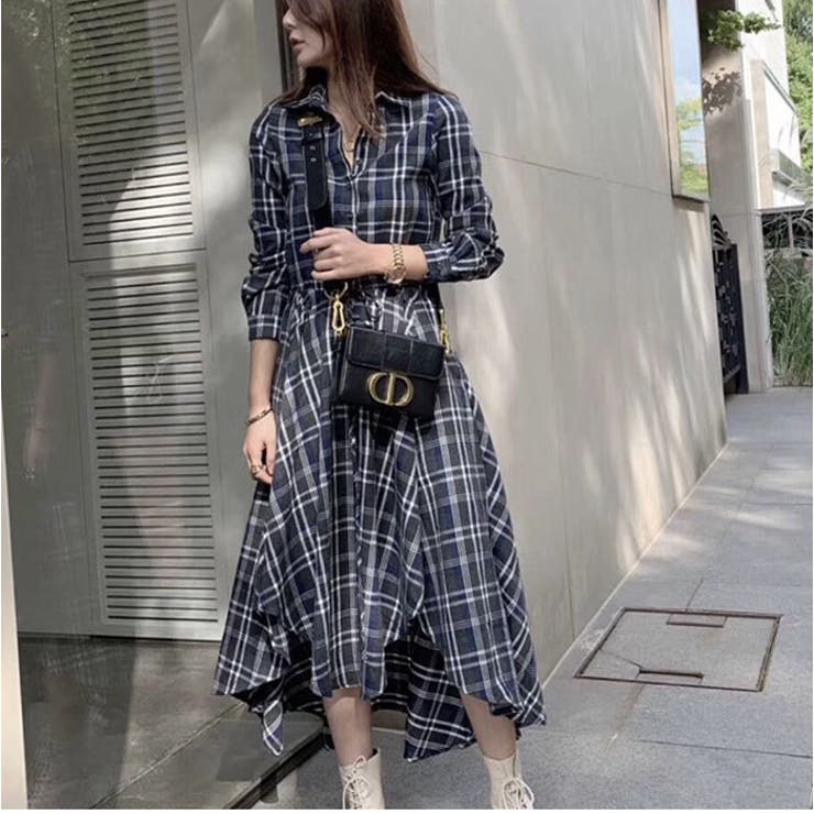 シャツワンピース フィッシュテール チェック柄 | BACKYARD FAMILY | 詳細画像7 