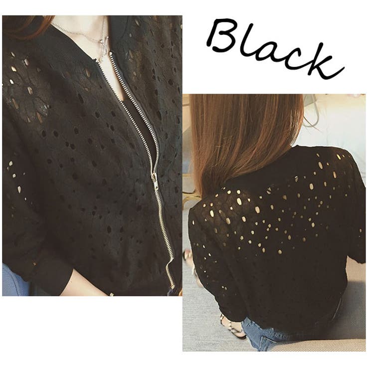 総レース ジップアップブルゾン 花柄 ８分袖 | BACKYARD FAMILY | 詳細画像8 