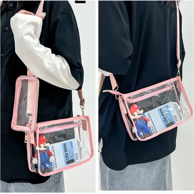 【ついに再販開始！】 痛バッグ クリアバッグ ショルダー 推し活 2点セット[品番 ナイロン