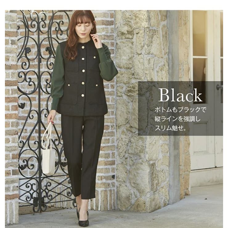 代引き手数料無料 いつもの服をアップデート、ツイードベスト[品番：BCYW0033580 Mサイズ