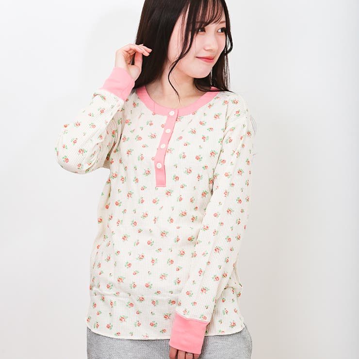 JEMORGAN レディース 花柄クレリックヘンリー L/S Tee | BACKYARD FAMILY | 詳細画像3 