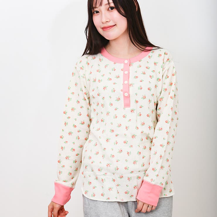 JEMORGAN レディース 花柄クレリックヘンリー L/S Tee | BACKYARD FAMILY | 詳細画像4 