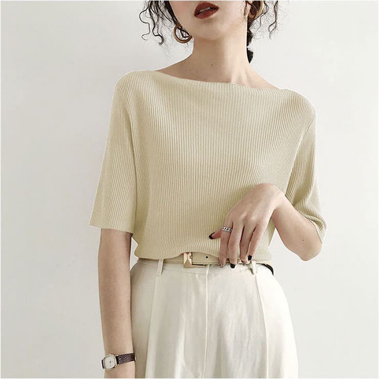 リブニットシャツ ボートネック | BACKYARD FAMILY | 詳細画像4 