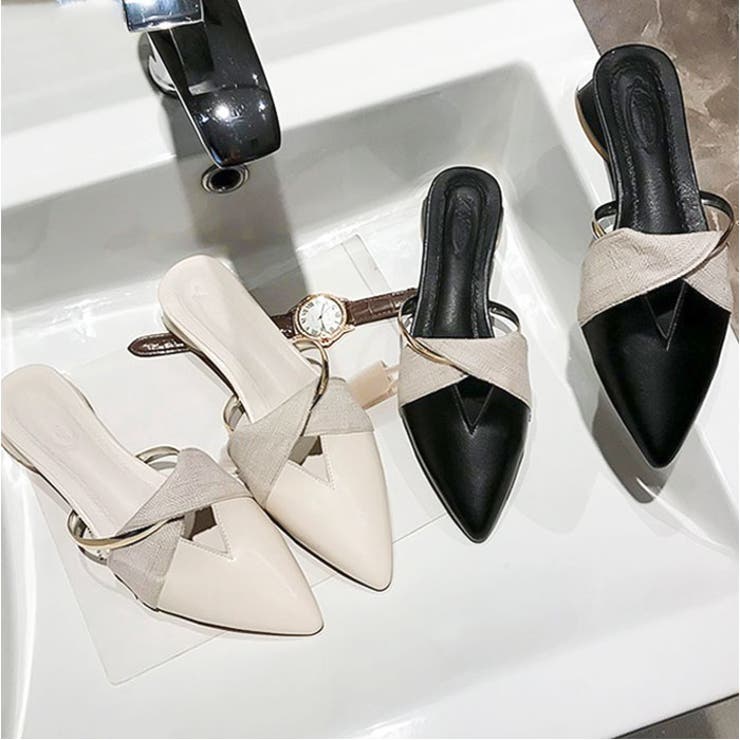 ミュールサンダル ローヒール[品番：BCYW0034954]｜BACKYARD