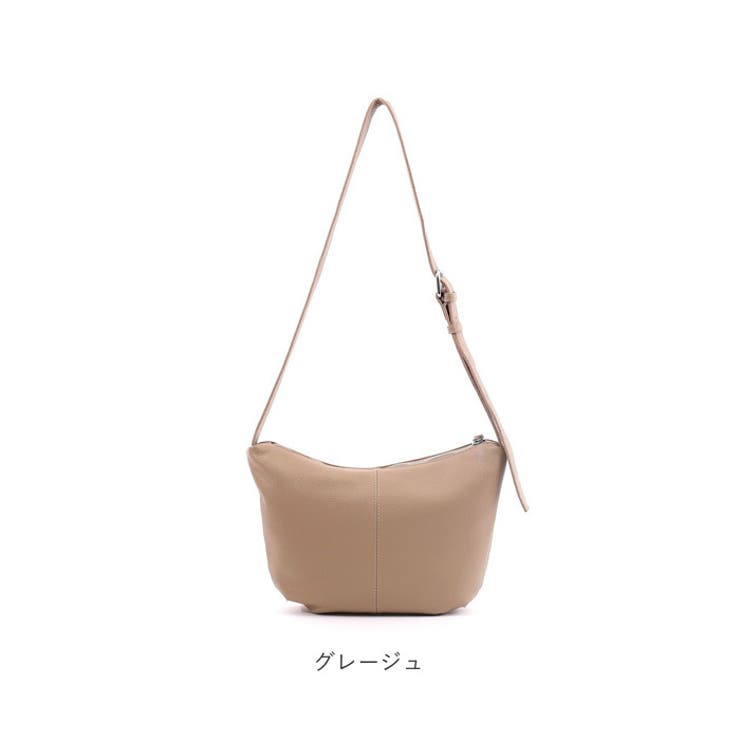 クーコ COOCO シュリンクレザー変形ハーフムーンショルダー