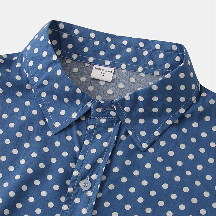水玉 シャツ ドットシャツ メンズ 半袖[品番:BCYW0036131 水玉 シャツ ドットシャツ メンズ 半袖[品番:BCYW0036131