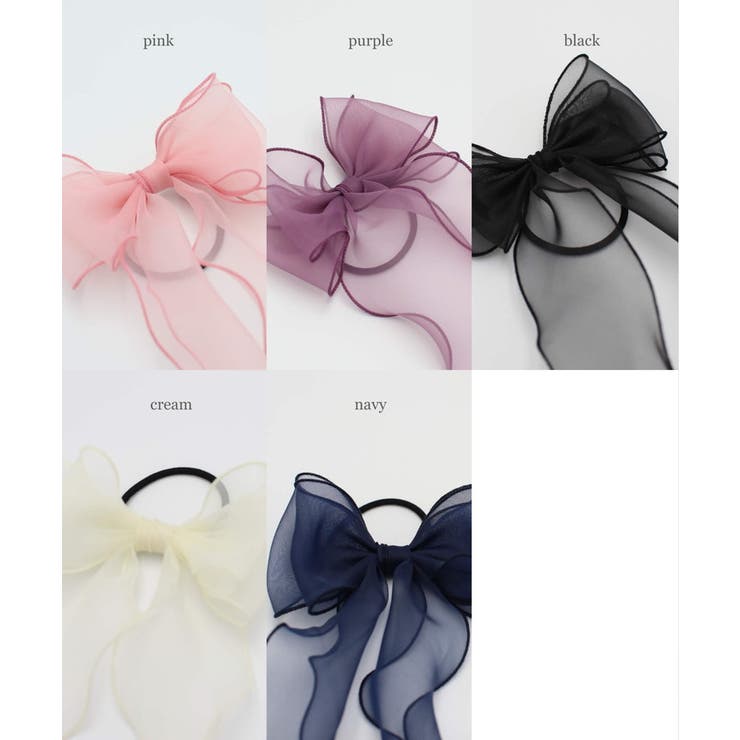 アンジュオーガンジーリボンヘアゴム(5color)[品番:BCYW0034710 アンジュオーガンジーリボンヘアゴム(5color)[品番:BCYW0034710