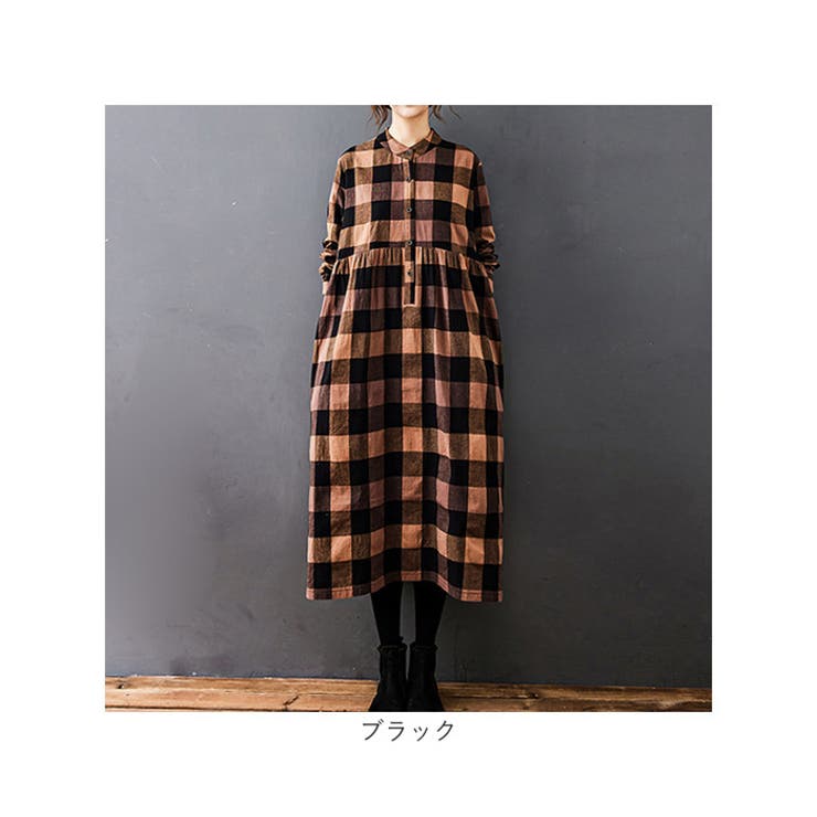 今だけの限定セール チェック柄 [品番：BCYW0036173]｜BACKYARD シャツワンピース XLサイズ以上