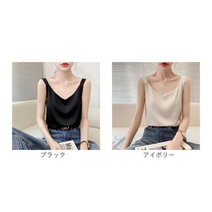ノースリーブタンクトップ シャツブラウス シルク光沢 | BACKYARD FAMILY | 詳細画像14 