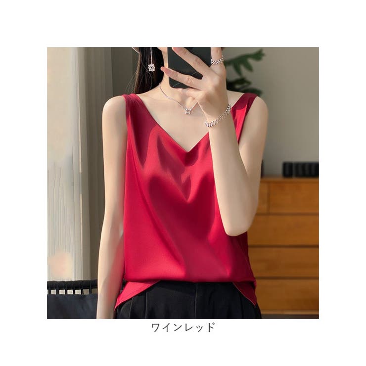 ノースリーブタンクトップ シャツブラウス シルク光沢 | BACKYARD FAMILY | 詳細画像17 