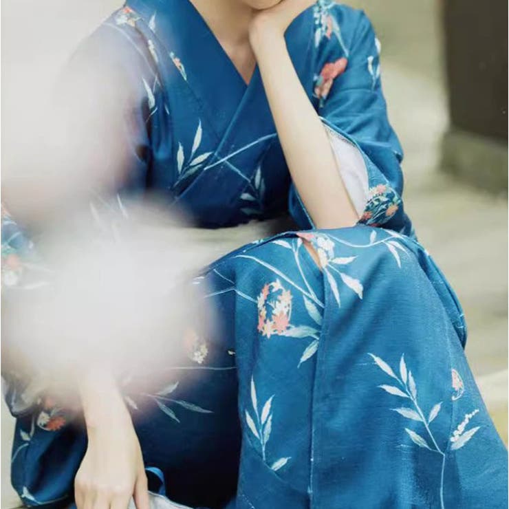 浴衣セット 紺青 花柄[品番：BCYW0037532]｜BACKYARD FAMILY