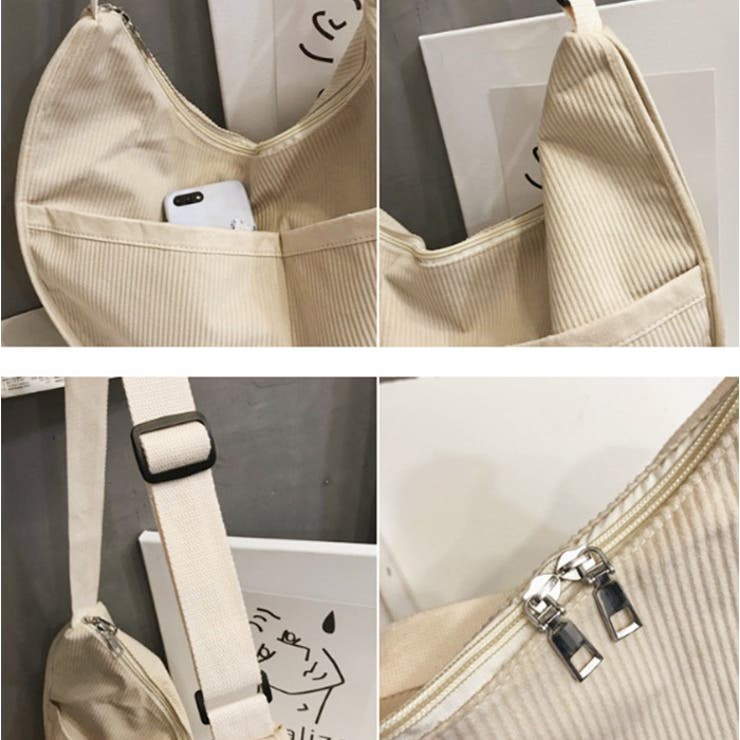 naptimeコーデュロイバッグホワイト naptimeコーデュロイバッグホワイト