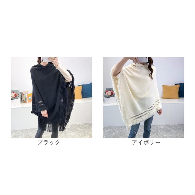 ポンチョカーディガン ニット フード付き | BACKYARD FAMILY | 詳細画像18 