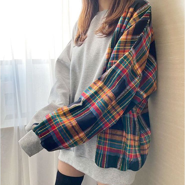 ドッキングスウェット トップス チェック柄 | BACKYARD FAMILY | 詳細画像3 