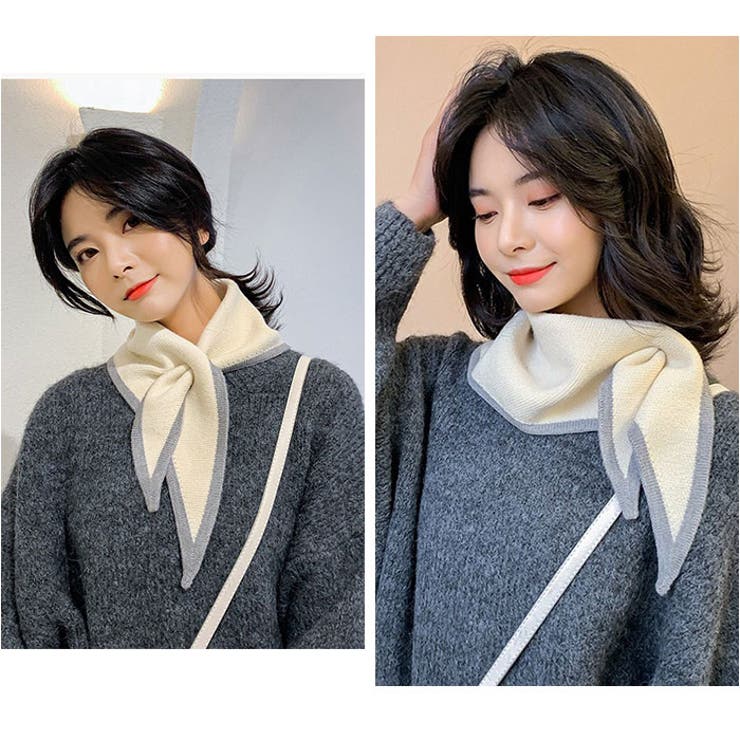 ニットスカーフ マフラー レディース 差し込み[品番：BCYW0040315