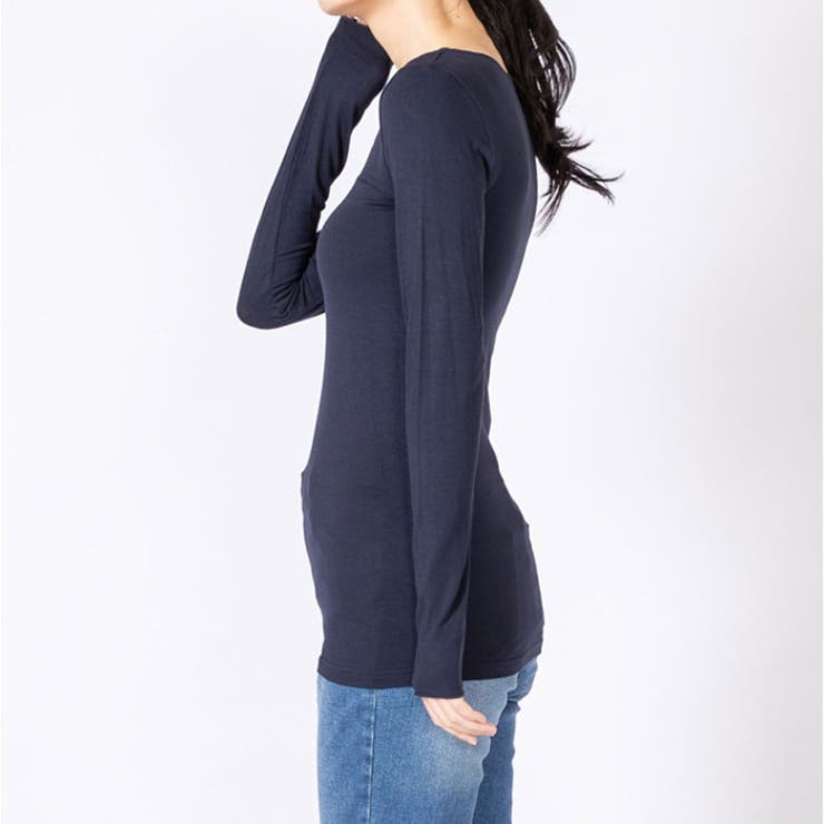 無地 R/Pu Uネック 長袖Tシャツ | BACKYARD FAMILY | 詳細画像11 