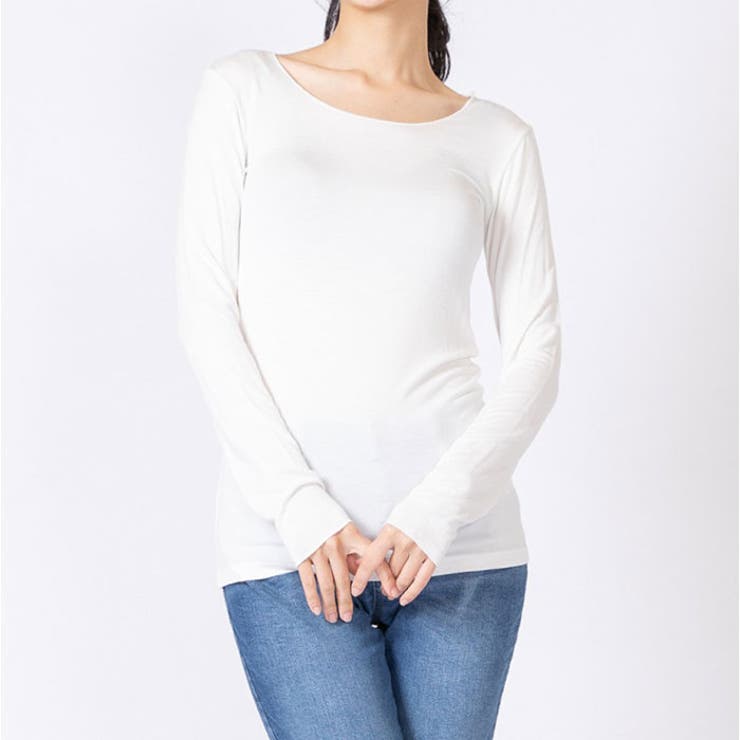 無地 R/Pu Uネック 長袖Tシャツ | BACKYARD FAMILY | 詳細画像14 