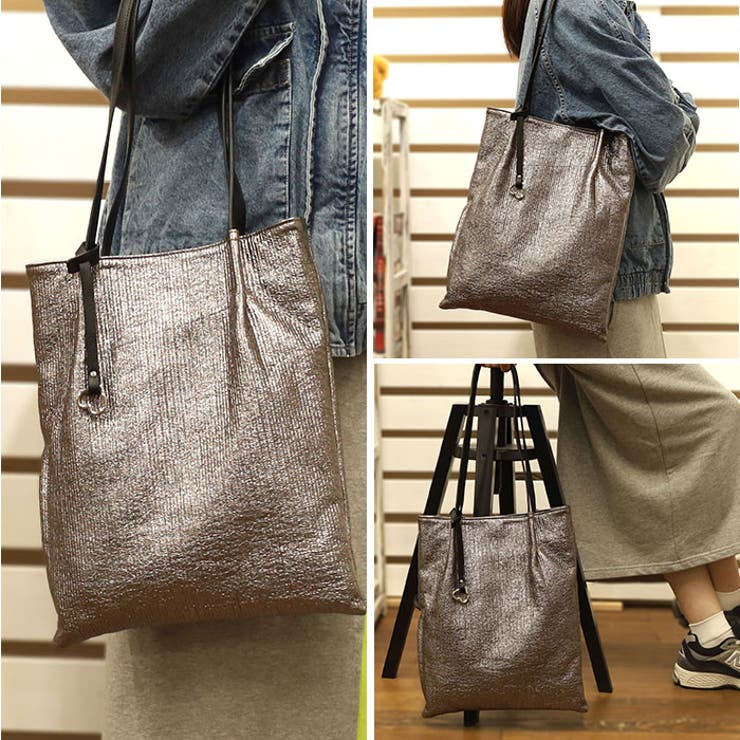 cooco メタリックツマミハンドルフラットトートバッグ | BACKYARD FAMILY | 詳細画像10 