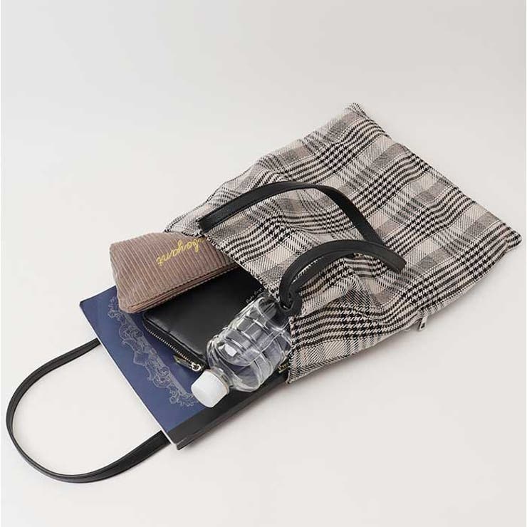 cooco チェック柄ツマミハンドルフラットトートバッグ | BACKYARD FAMILY | 詳細画像11 