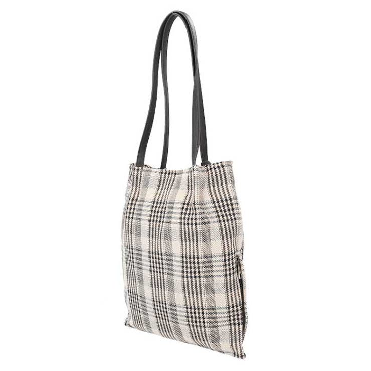 cooco チェック柄ツマミハンドルフラットトートバッグ | BACKYARD FAMILY | 詳細画像8 