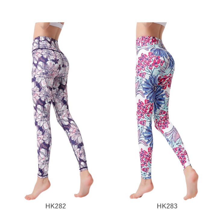 新品　easyoga 花柄 ヨガパンツ ハイウエスト 1.jpg