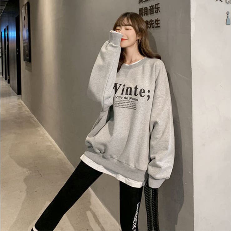 重ね着風トップス ロゴ付き 裏起毛 | BACKYARD FAMILY | 詳細画像3 