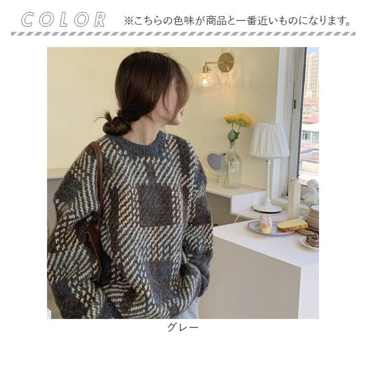 ニットセーター トップス チェック柄 | BACKYARD FAMILY | 詳細画像11 
