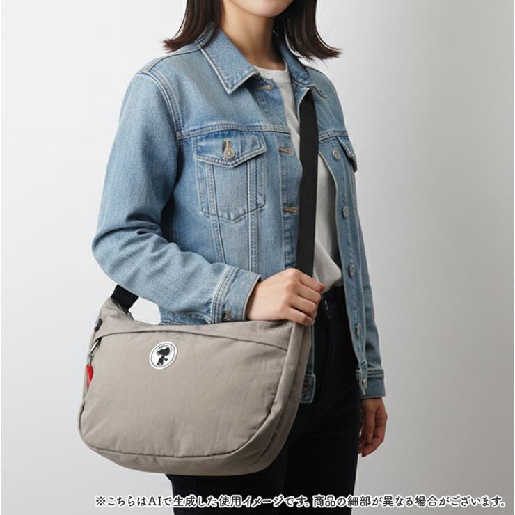zucchero×PEANUTS シワ加工ナイロンショルダーバッグ[品番