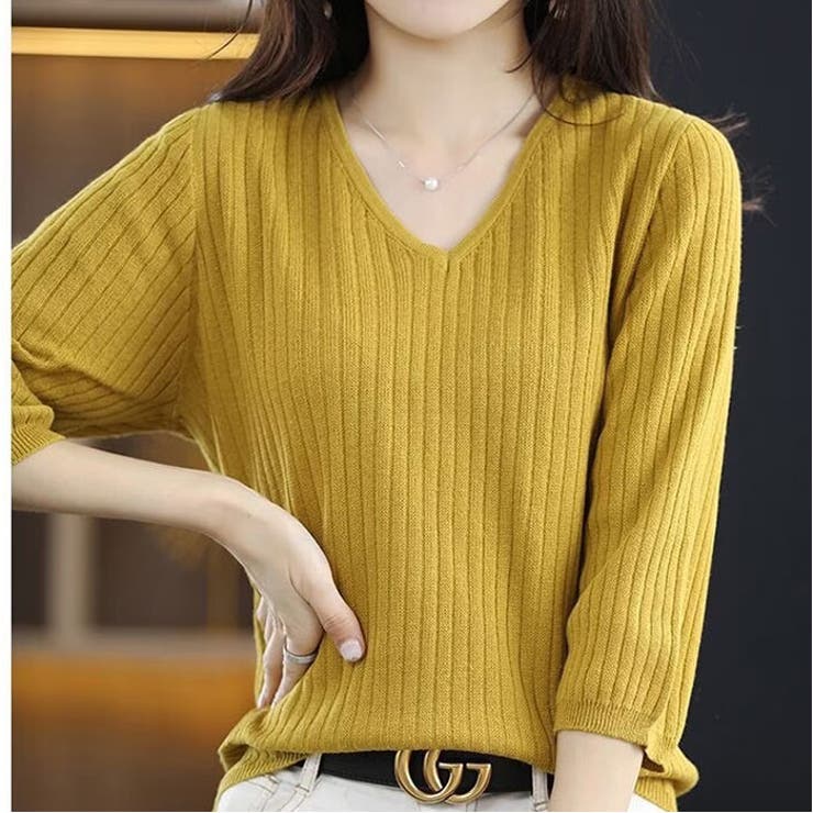 7分袖Tシャツ レディース Vネック | BACKYARD FAMILY | 詳細画像13 