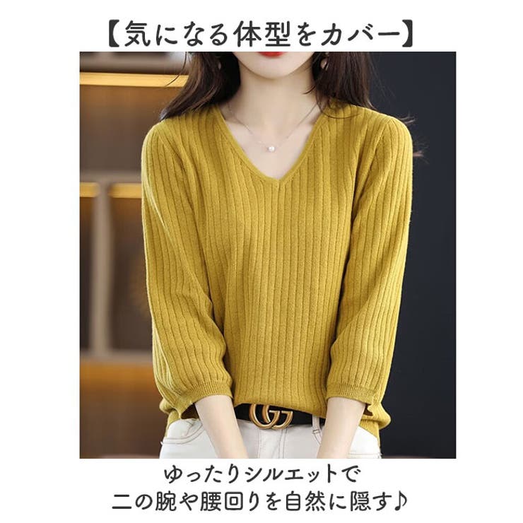 7分袖Tシャツ レディース Vネック | BACKYARD FAMILY | 詳細画像6 