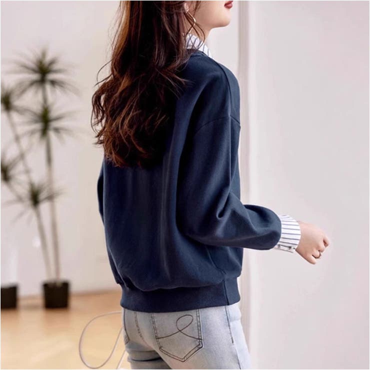 レイヤードニットシャツブラウス レディース | BACKYARD FAMILY | 詳細画像9 