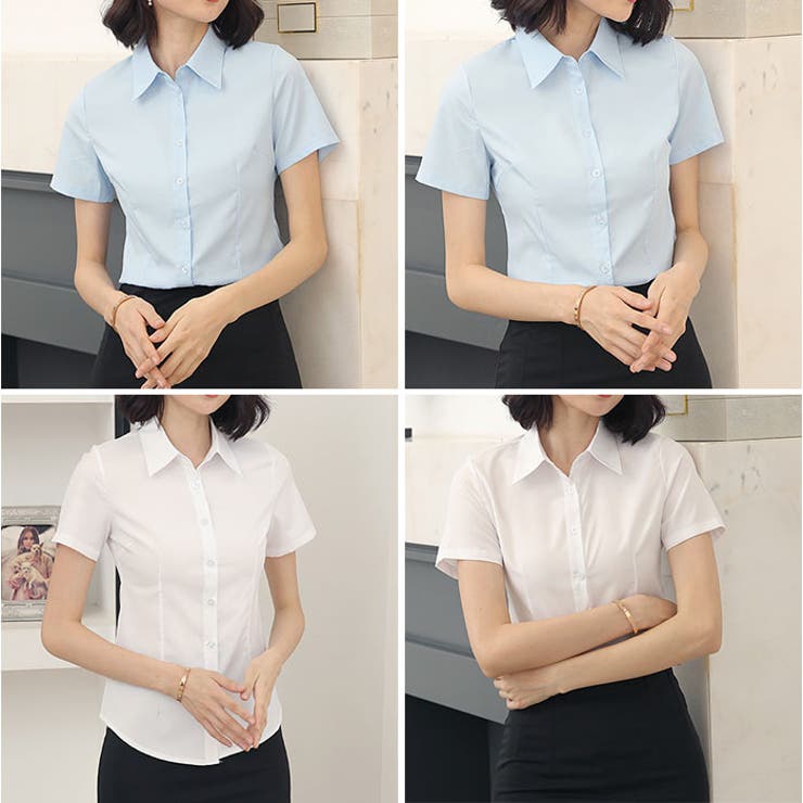 シャツブラウス 半袖 オフィス | BACKYARD FAMILY | 詳細画像15 