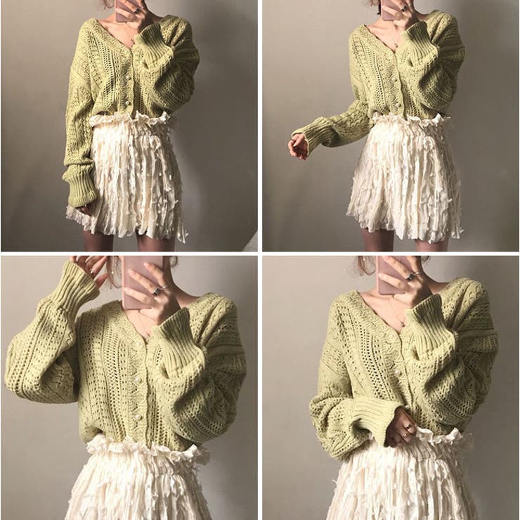 透かしニット カーディガン | BACKYARD FAMILY | 詳細画像8 